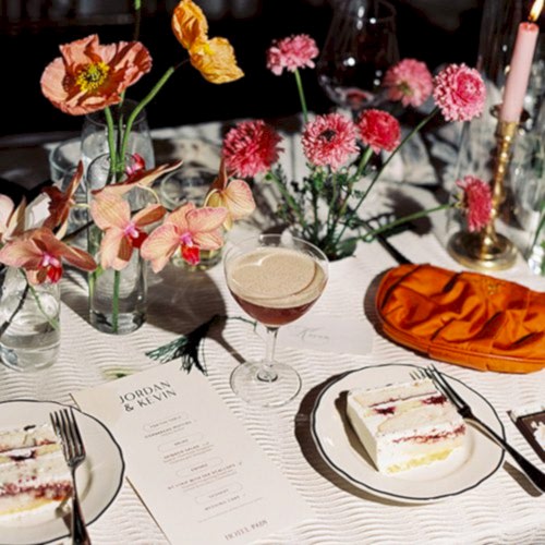 wedding cake and espresso martinis